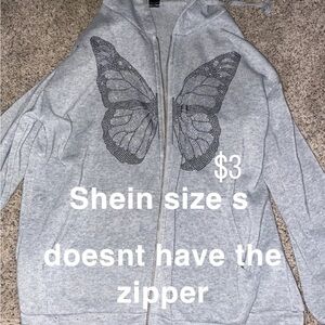 Shein Gray Butterfly Hoodie